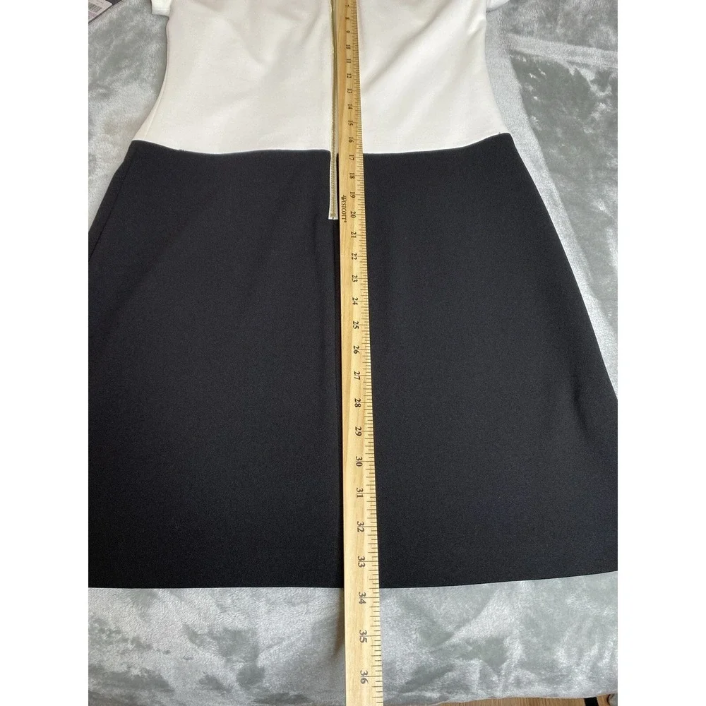 Tommy Hilfiger Shift Dress Black White Gold Accents Size 6 Color Block *NWT $99 - Picture 9 of 9